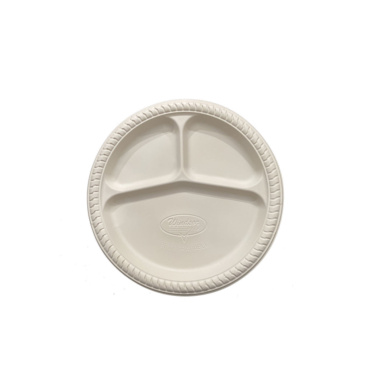 3 Compartment Cornstarch Round Plate