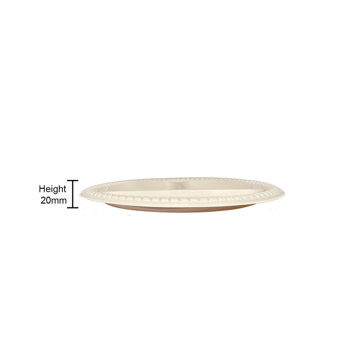 3 Compartment Cornstarch Round Plate