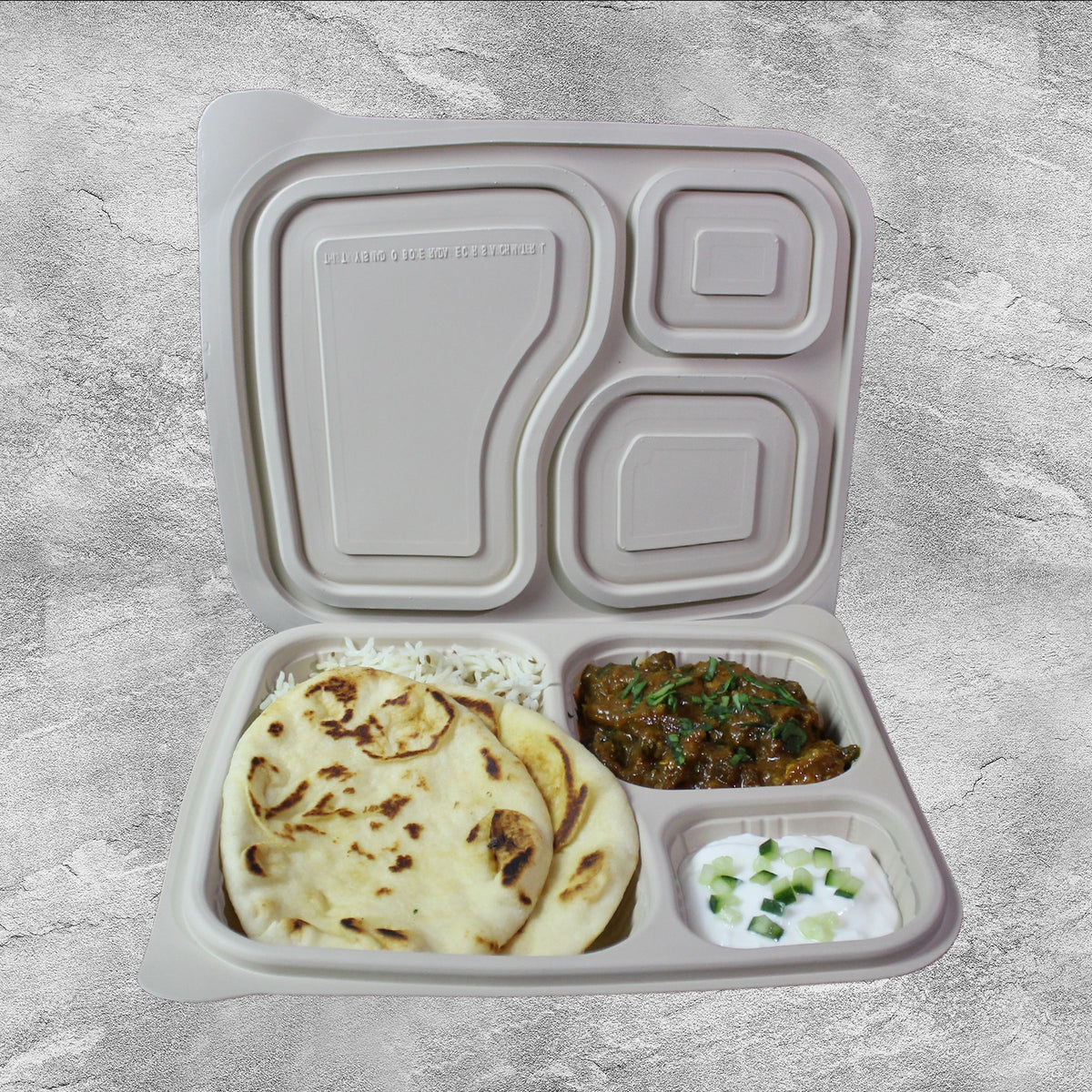 3 Compartment Cornstarch Container with Lid