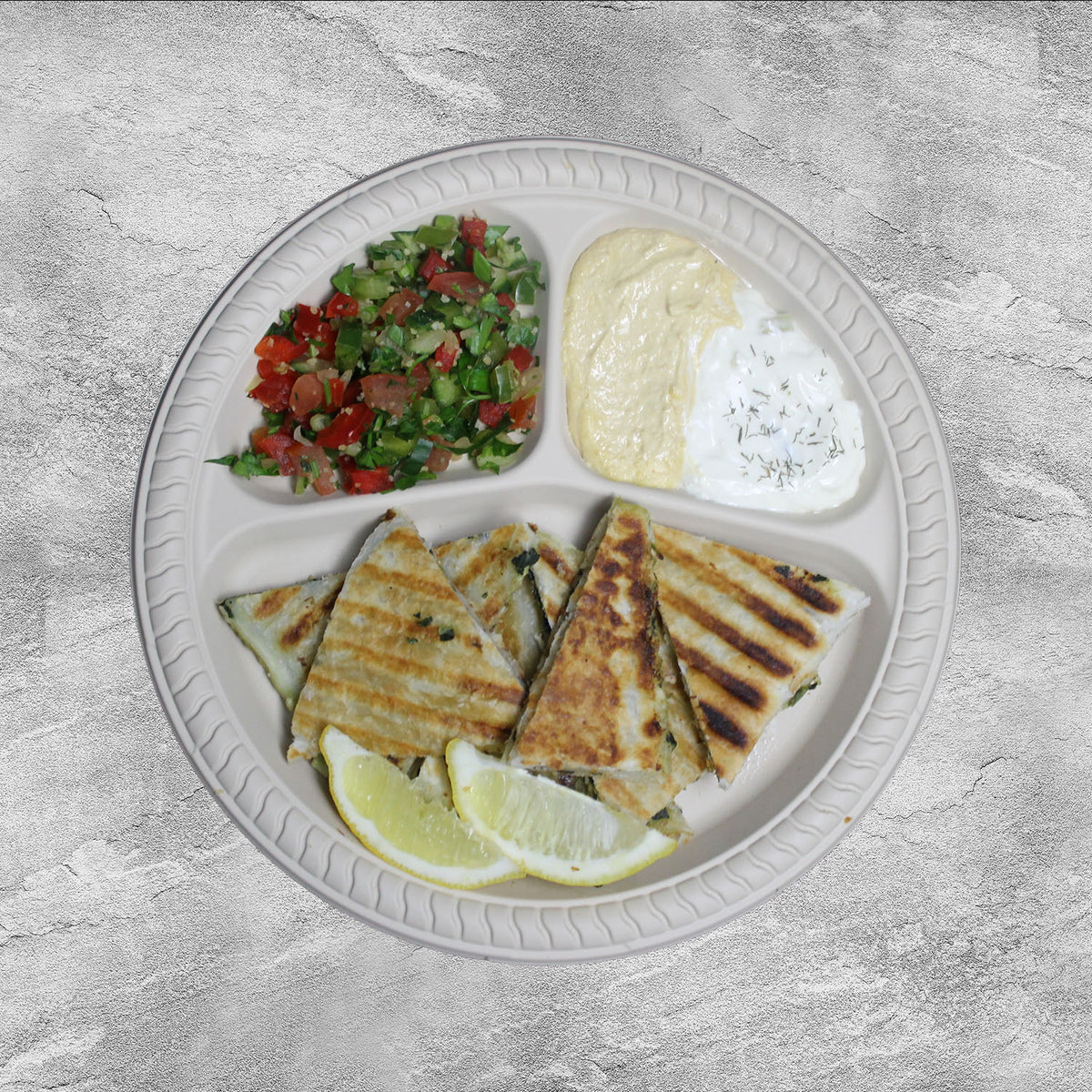 3 Compartment Cornstarch Round Plate