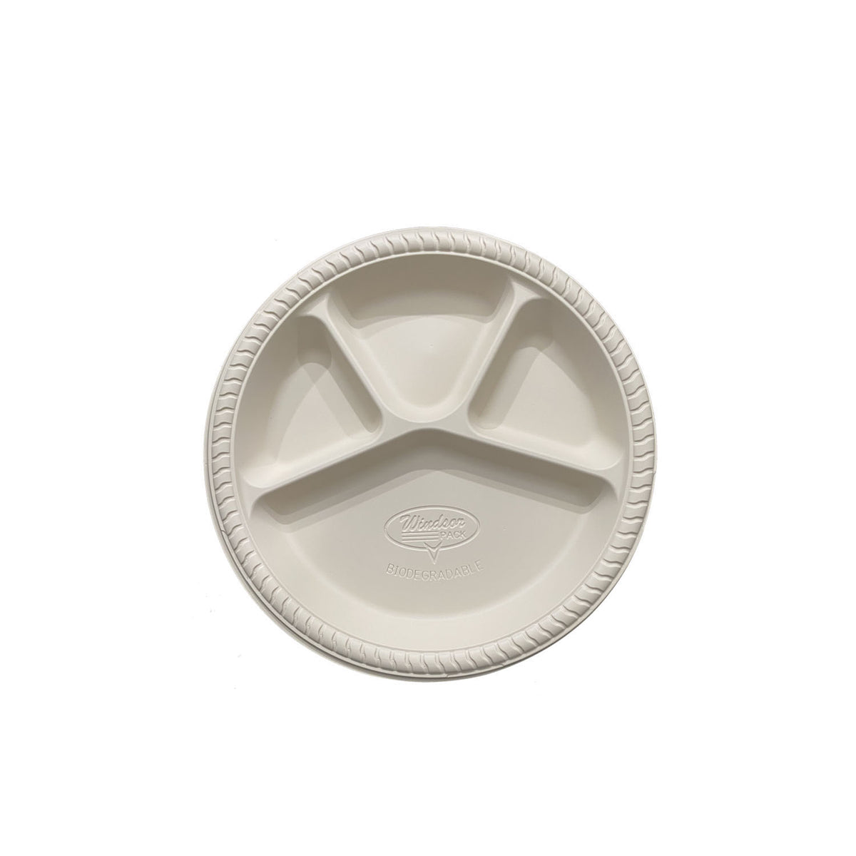 4 Compartment Cornstarch Round Plate