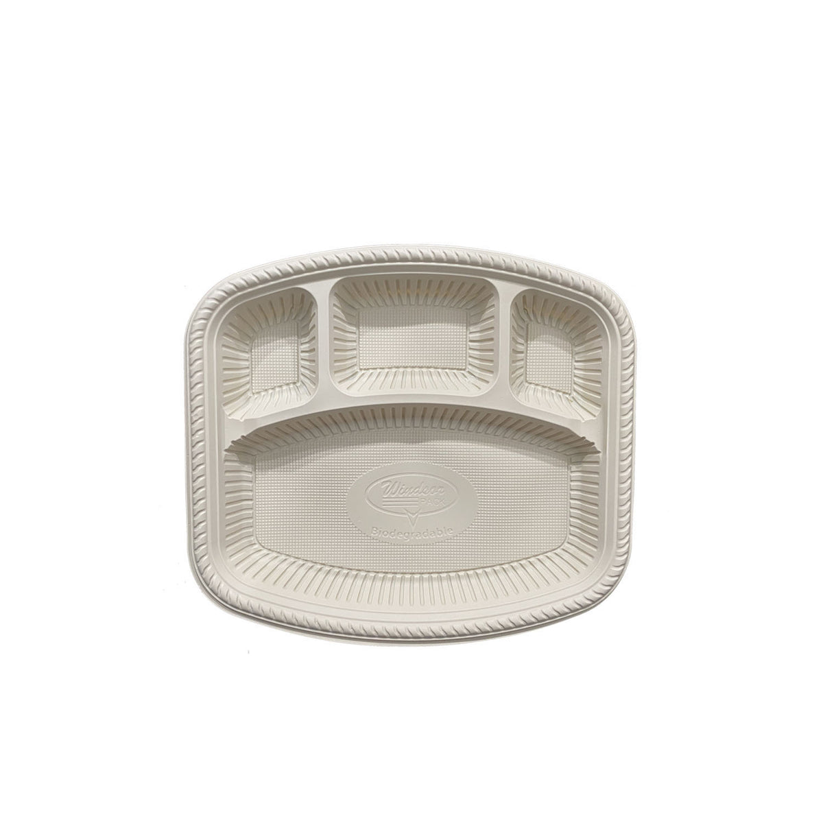 4 Compartment Cornstarch Square Plate