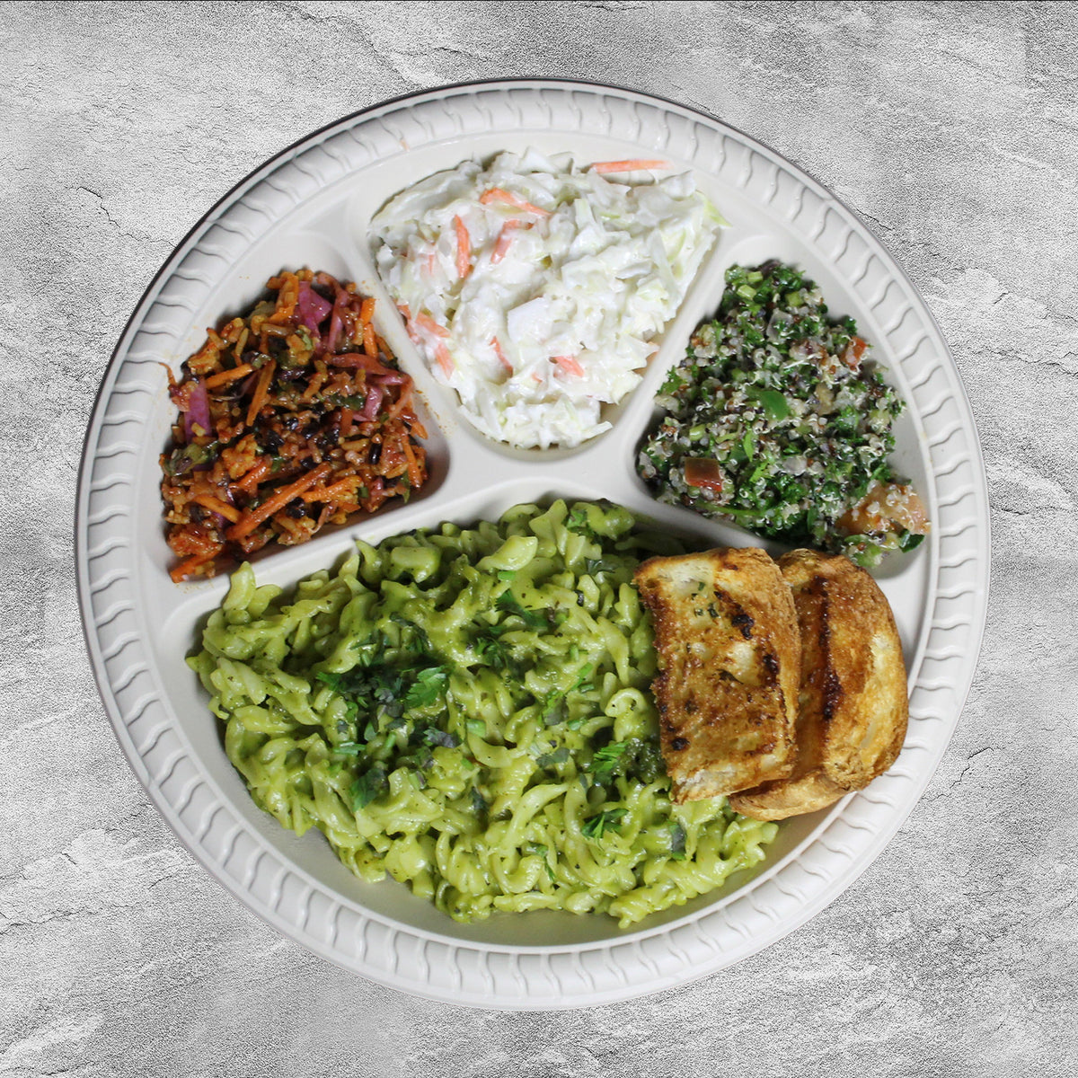 4 Compartment Cornstarch Round Plate