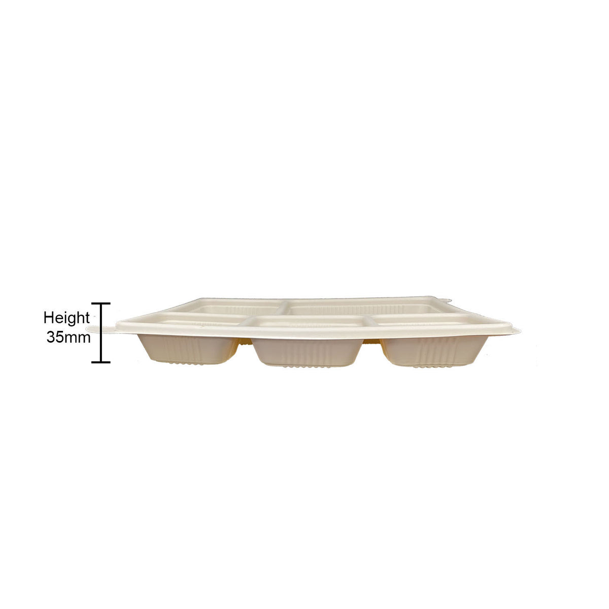 5 Compartment Cornstarch Container with Lid