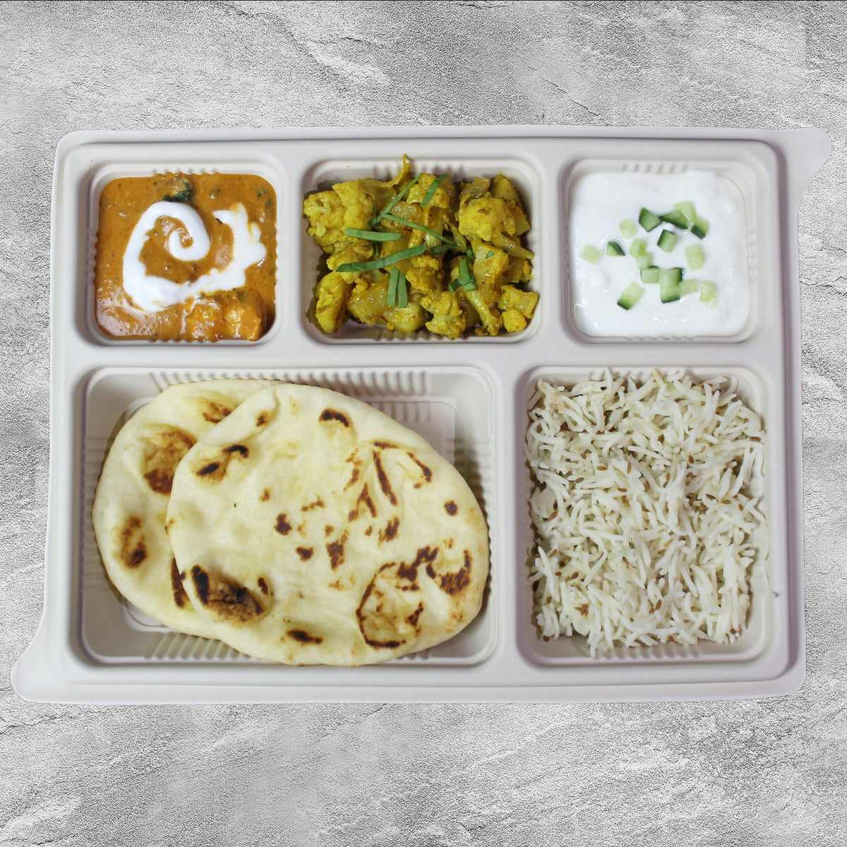 5 Compartment Cornstarch Plate