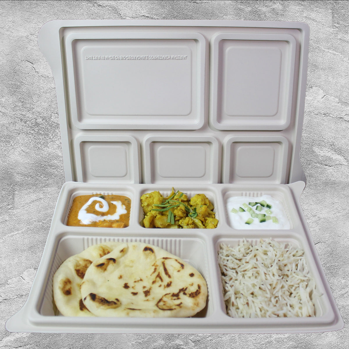 5 Compartment Cornstarch Container with Lid