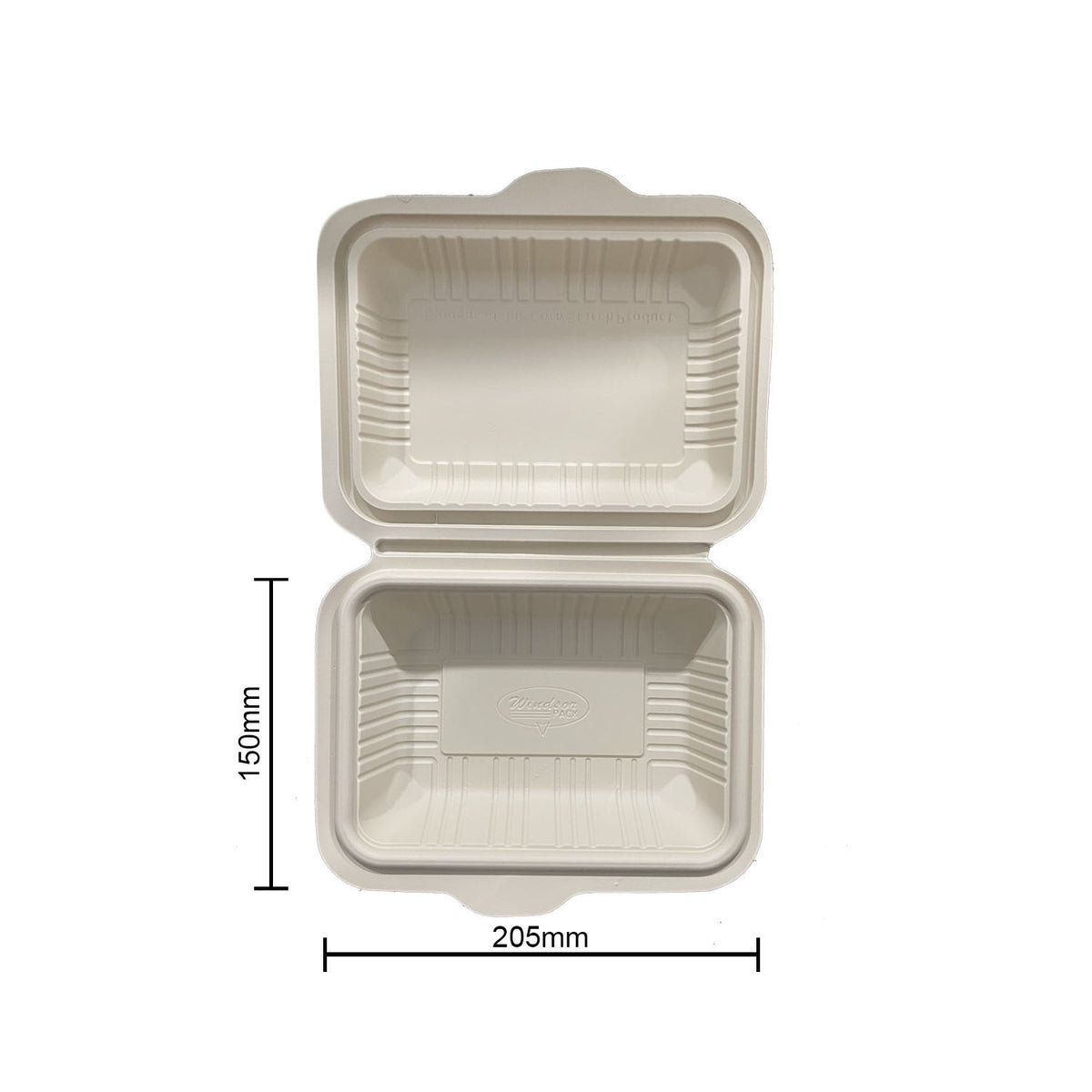 600ml Cornstarch Clamshell Box