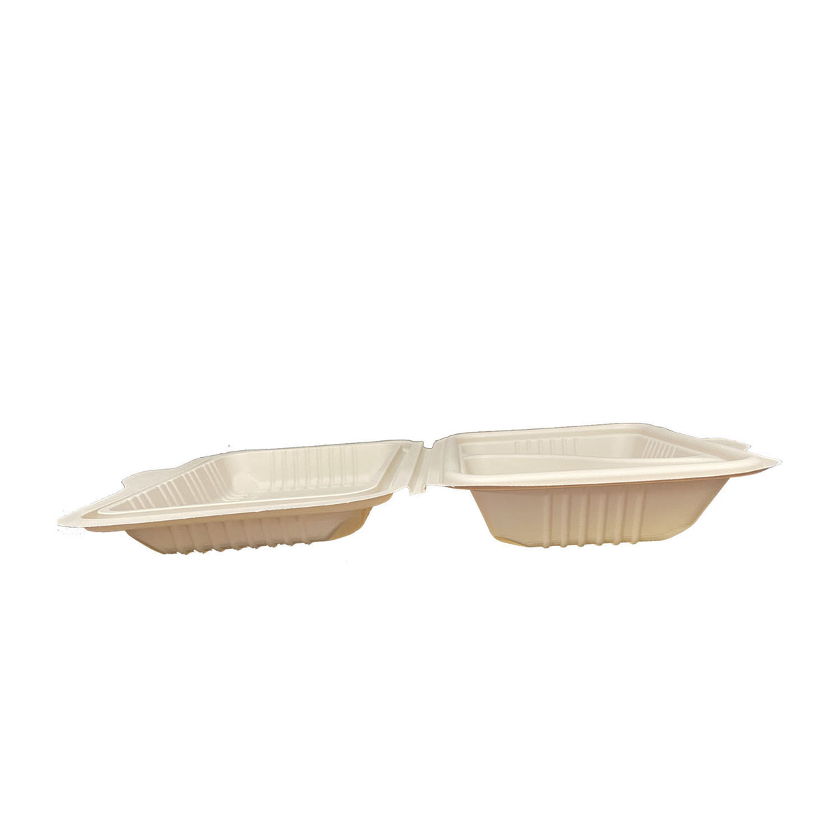 2 Compartment 600ml Cornstarch Clamshell Box