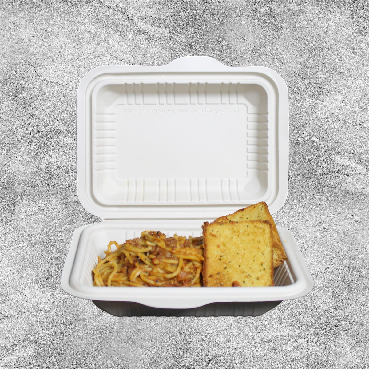 600ml Cornstarch Clamshell Box